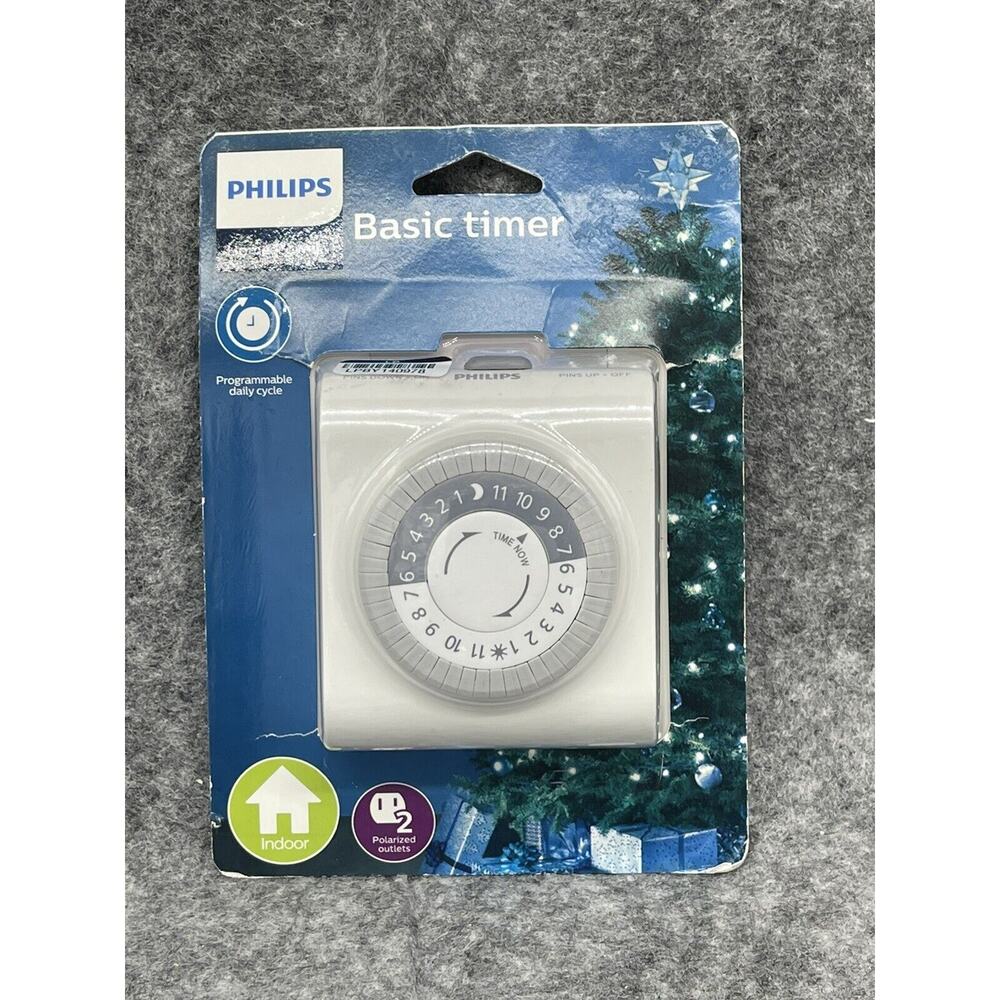 Philips Home Basic Timer Indoor Programmable Daily Cycle Polarized Outlet New